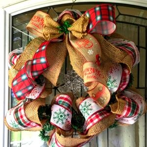 Merry Christmas Snow Flake wreath